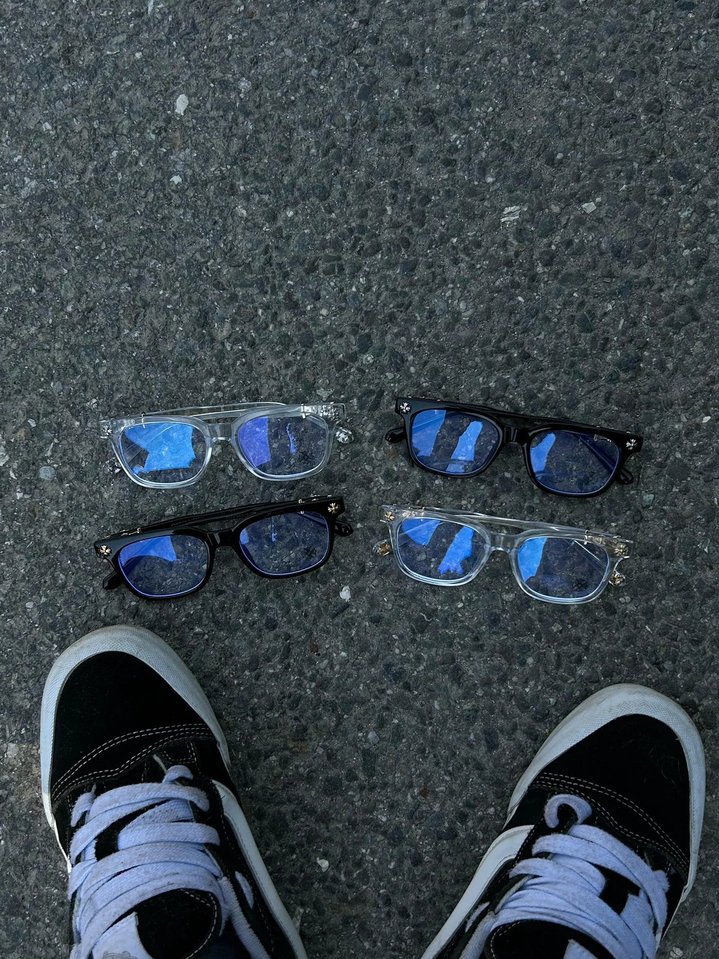 Chrome Crystal Unisex Glasses – Premium Acetate Frame with Metal Detailing