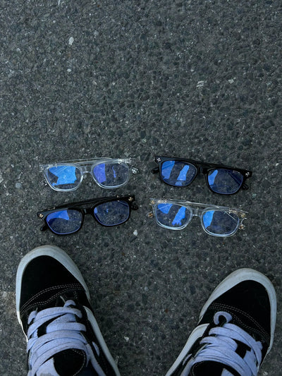 Chrome Crystal Unisex Glasses – Premium Acetate Frame with Metal Detailing