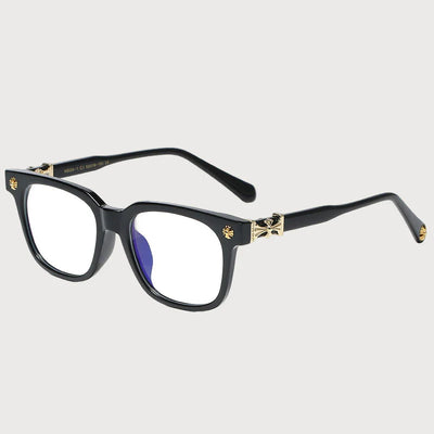 Chrome Crystal Unisex Glasses – Premium Acetate Frame with Metal Detailing