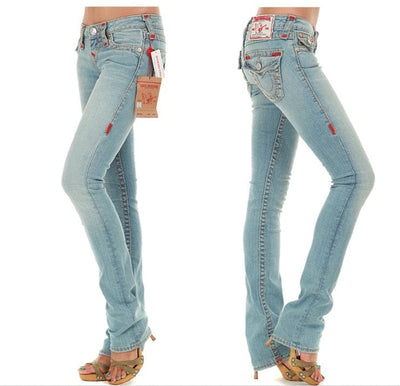 True Religion Women's Light Wash Low Rise Bootcut Jeans